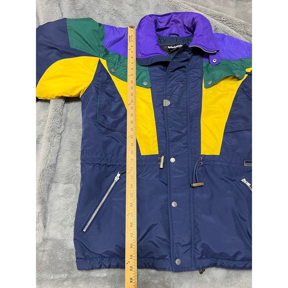 Edelweiss Vintage 80's/9O's Ski Winter Jacket Mens Color Block Blue Size L - Picture 5 of 7